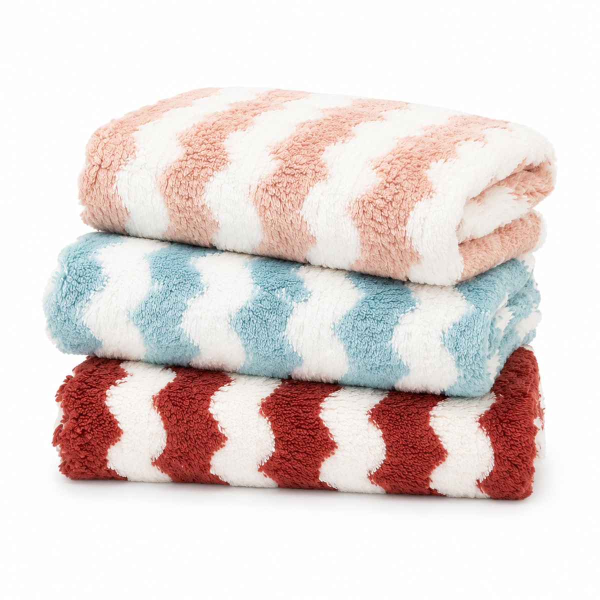 Baby Face Towels 3-Pack, Pink & Blue Clouds