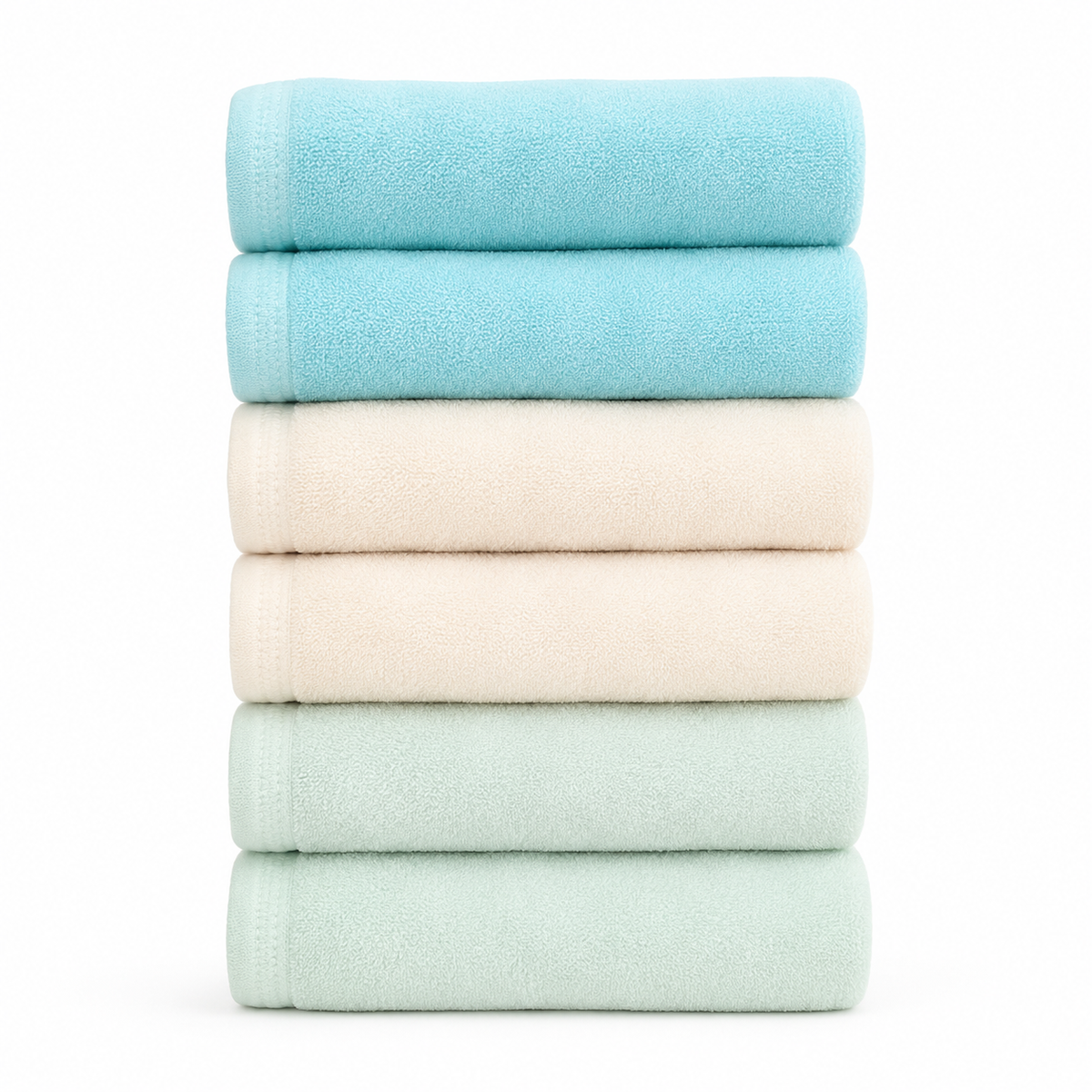 Cotton Baby Face Towels 6-Pack, Peach & Grey, 10x10