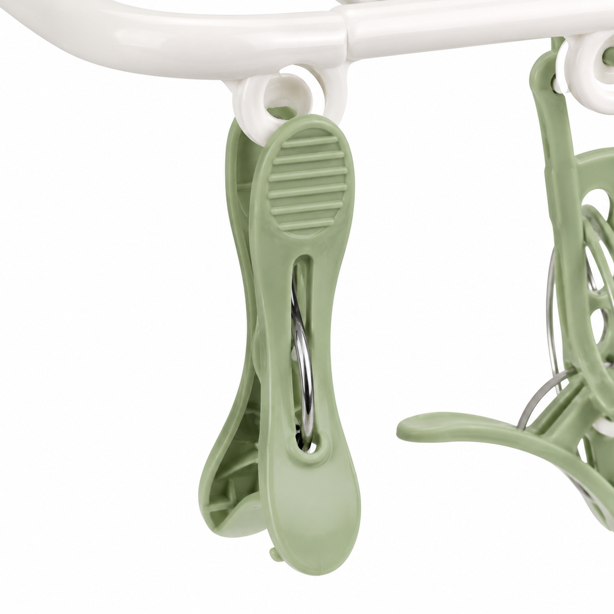 Smart Foldable Baby Laundry Hanger 10 Heavy Duty Clips Durable Green