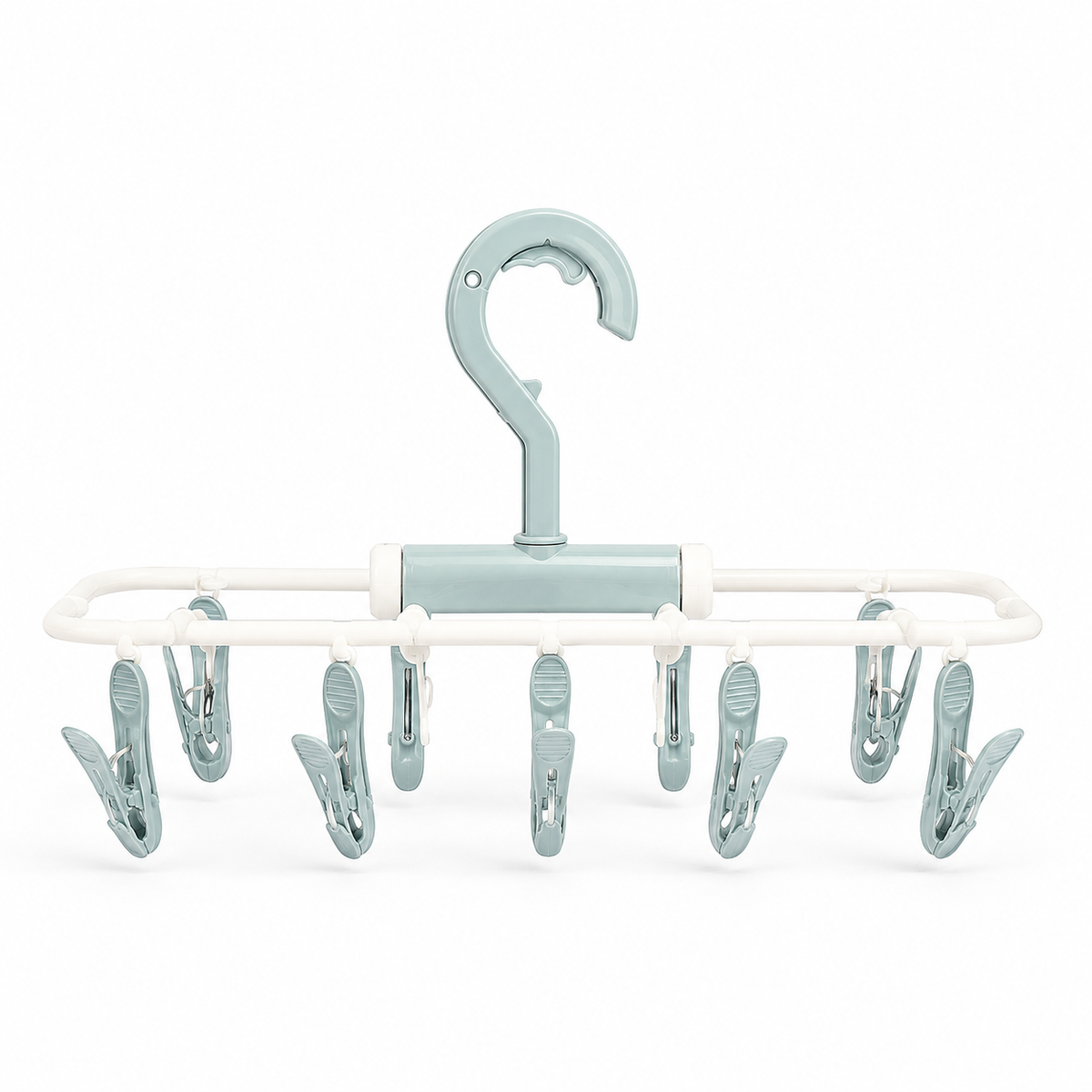 Smart Foldable Baby Laundry Hanger 10 Heavy Duty Clips Durable Grey