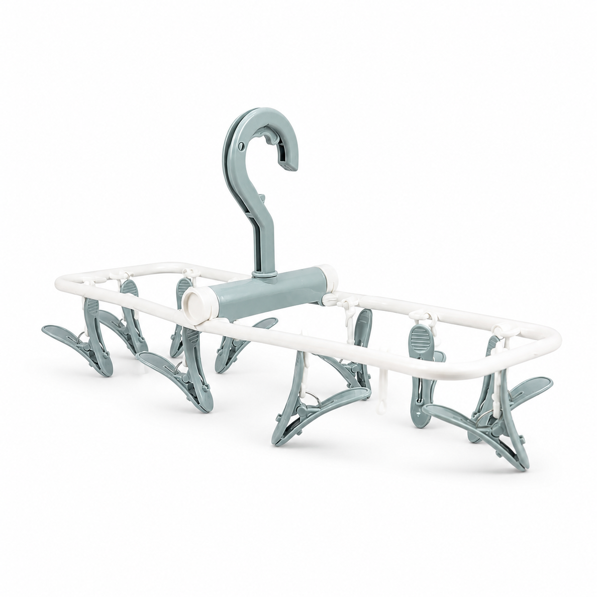 Smart Foldable Baby Laundry Hanger 10 Heavy Duty Clips Durable Grey