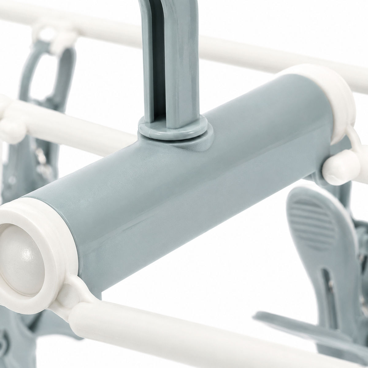 Smart Foldable Baby Laundry Hanger 10 Heavy Duty Clips Durable Grey