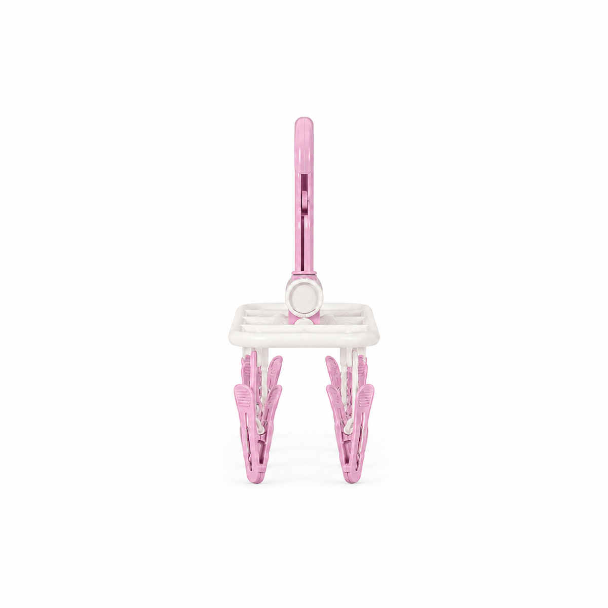 Smart Foldable Baby Laundry Hanger 10 Heavy Duty Clips Durable Pink