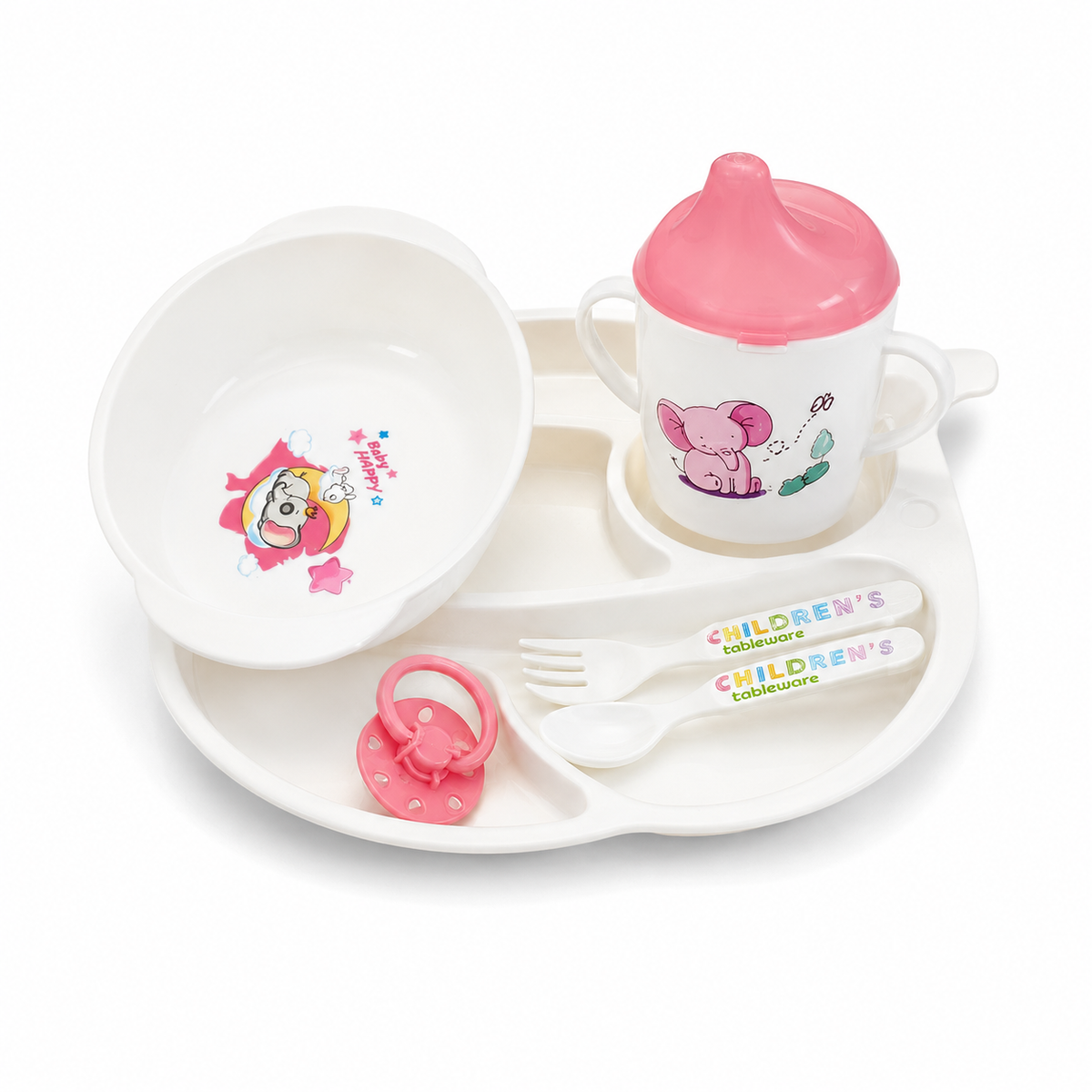Pink Baby Feeding Bowl Set