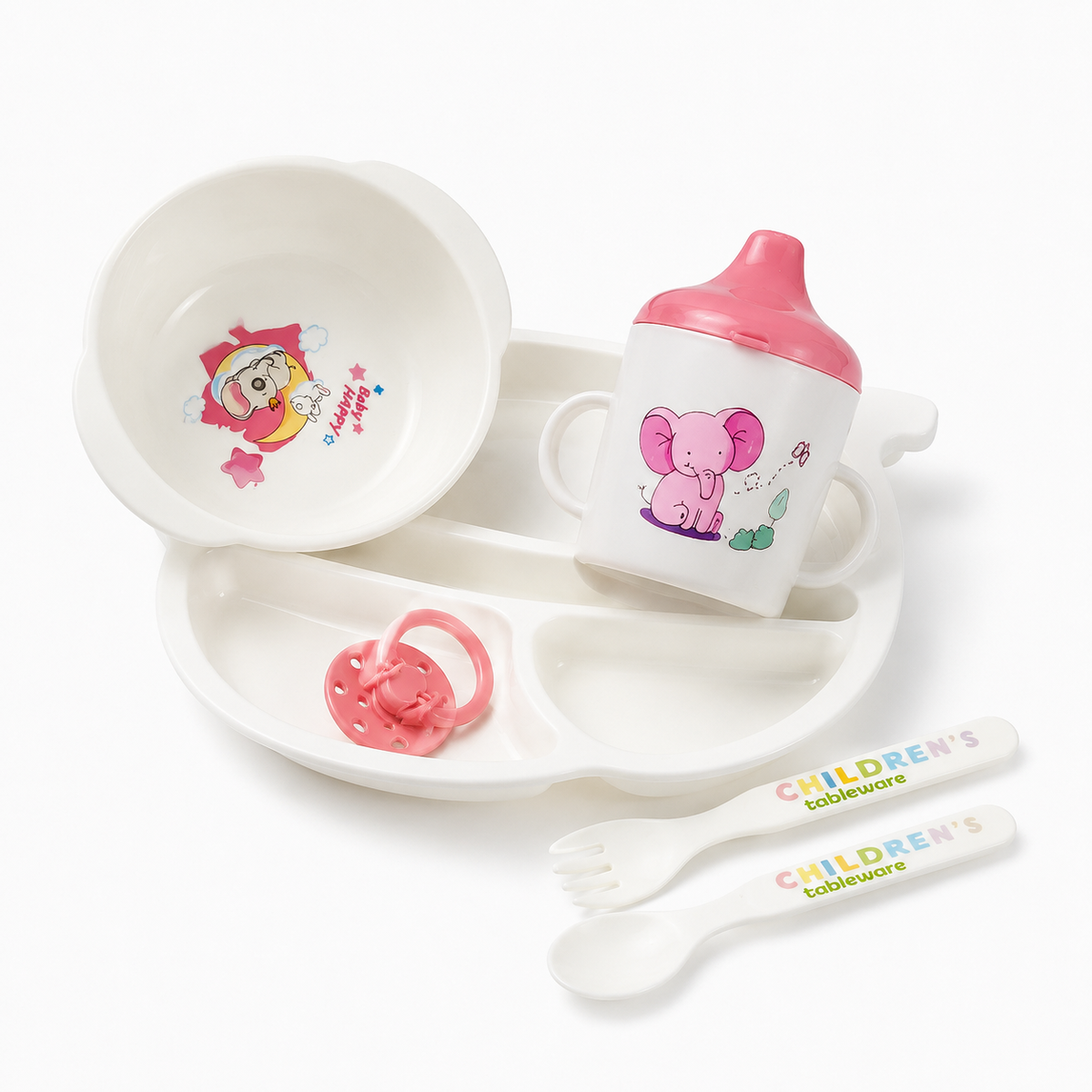 Pink Baby Feeding Bowl Set