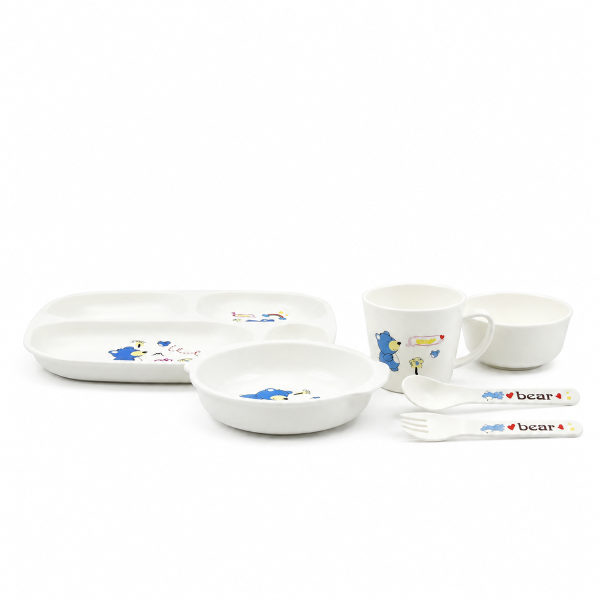 Blue Printed Baby Feeding Bowl Set