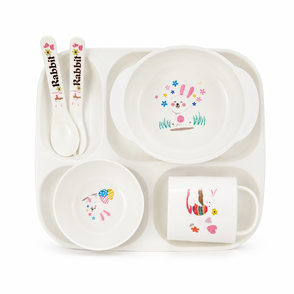 Pink Printed Baby Feeding Bowl Set