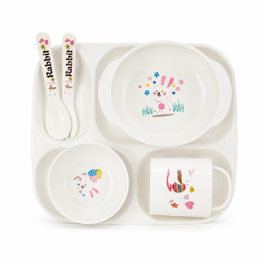 Pink Printed Baby Feeding Bowl Set