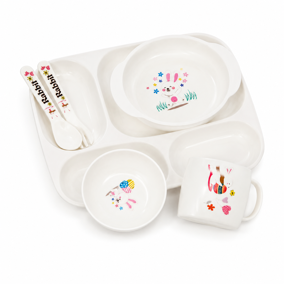 Pink Printed Baby Feeding Bowl Set