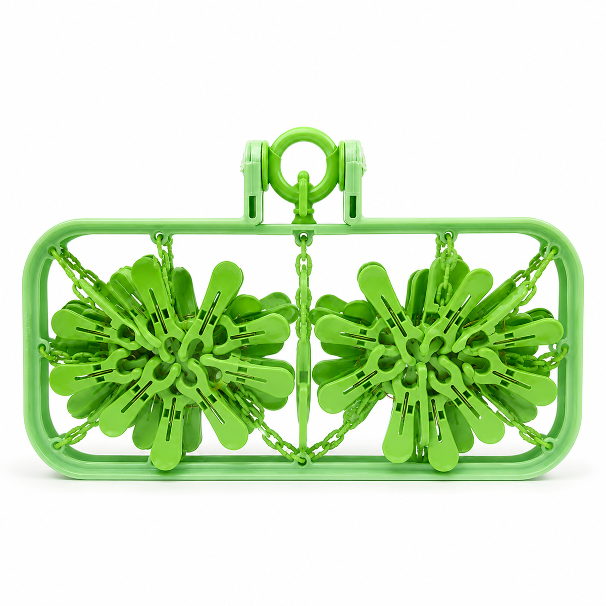 Smart Foldable Baby Laundry Hanger 28 Clips Durable Green