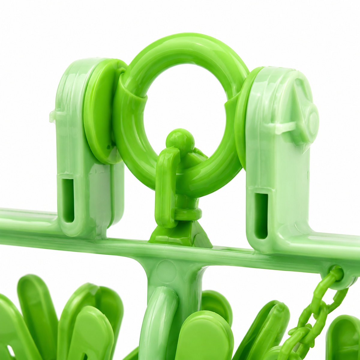 Smart Foldable Baby Laundry Hanger 28 Clips Durable Green