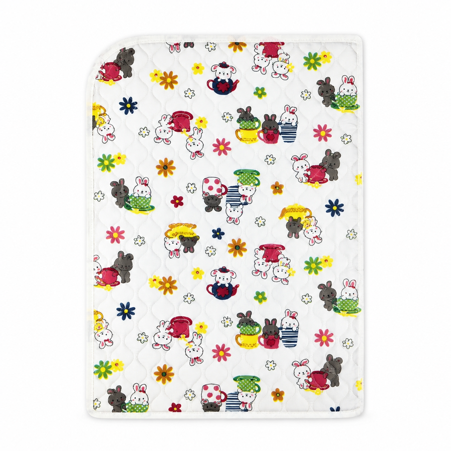 BABY CHANGING PLASTIC SHEET BUNNY WHITE XL