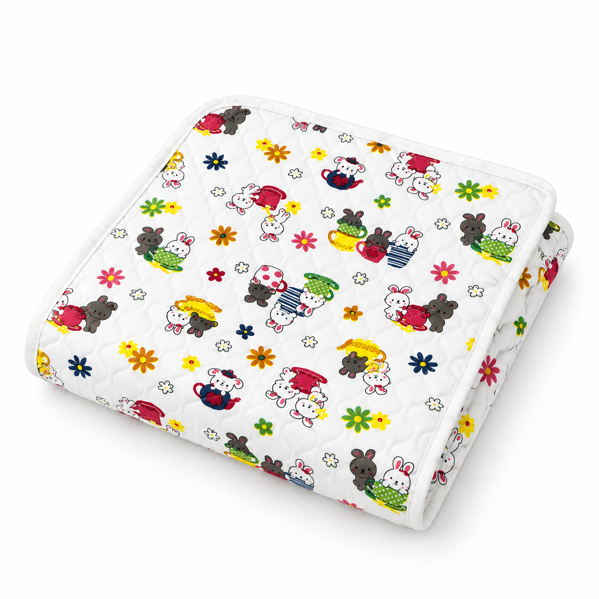 BABY CHANGING PLASTIC SHEET BUNNY WHITE XL