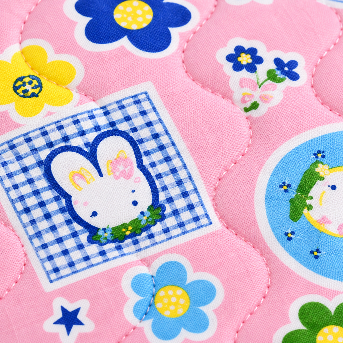 BABY CHANGING PLASTIC SHEET CUTE RABBIT PINK