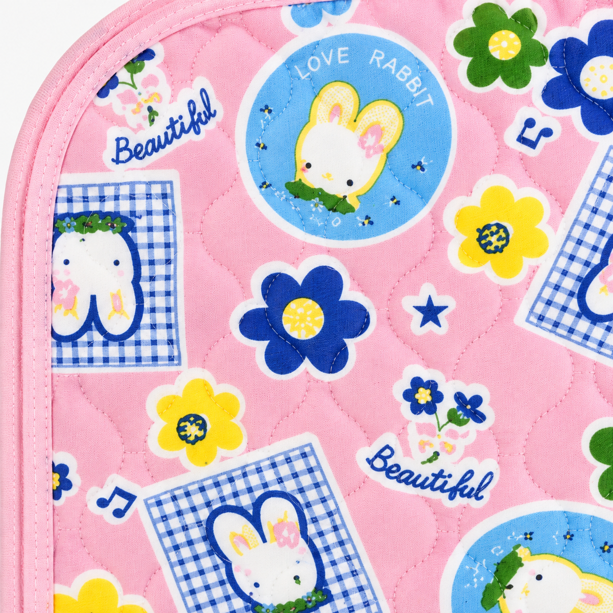 BABY CHANGING PLASTIC SHEET CUTE RABBIT PINK