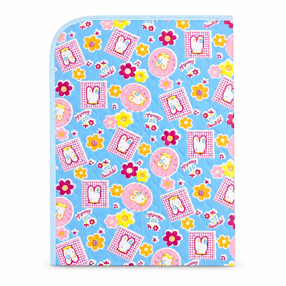 BABY CHANGING PLASTIC SHEET KITTY FLOWER BLUE XL