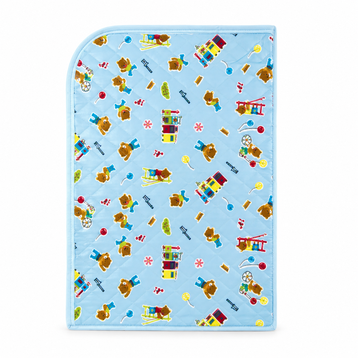 BABY CHANGING PLASTIC SHEET TRAIN BLUE XL