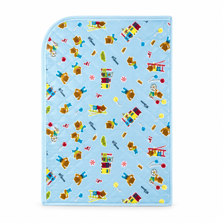 BABY CHANGING PLASTIC SHEET TRAIN BLUE XL