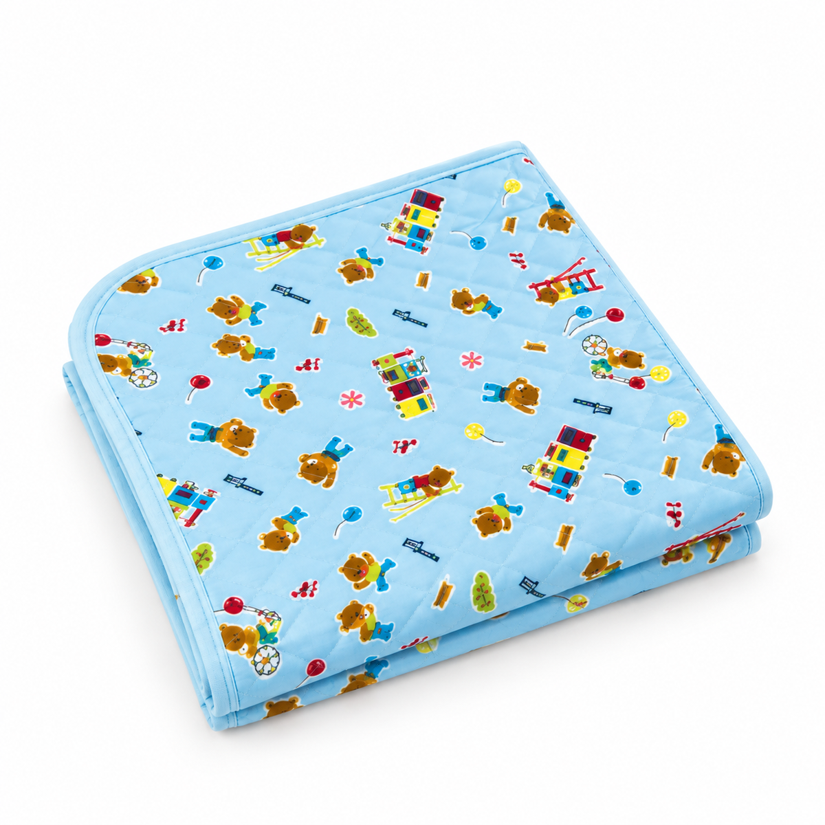 BABY CHANGING PLASTIC SHEET TRAIN BLUE XL