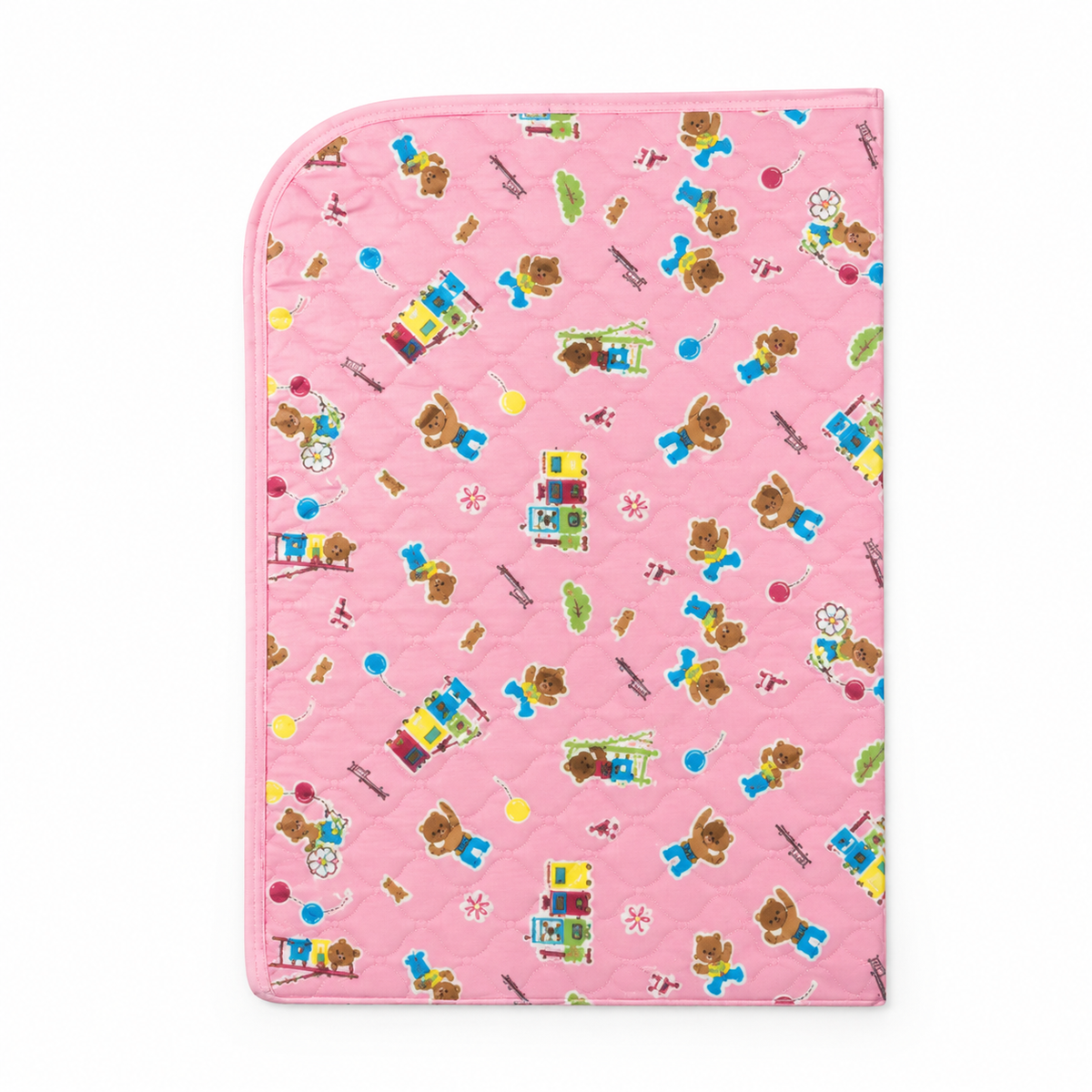 BABY CHANGING PLASTIC SHEET TRAIN PINK LARGE
