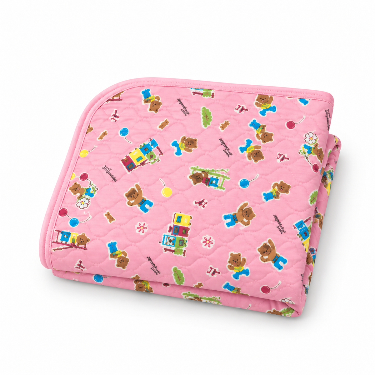 BABY CHANGING PLASTIC SHEET TRAIN PINK LARGE