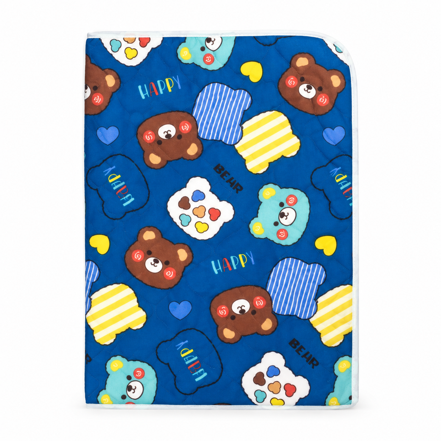 BABY CHANGING SHEET IMP COTTON BEAR NAVY BLUE
