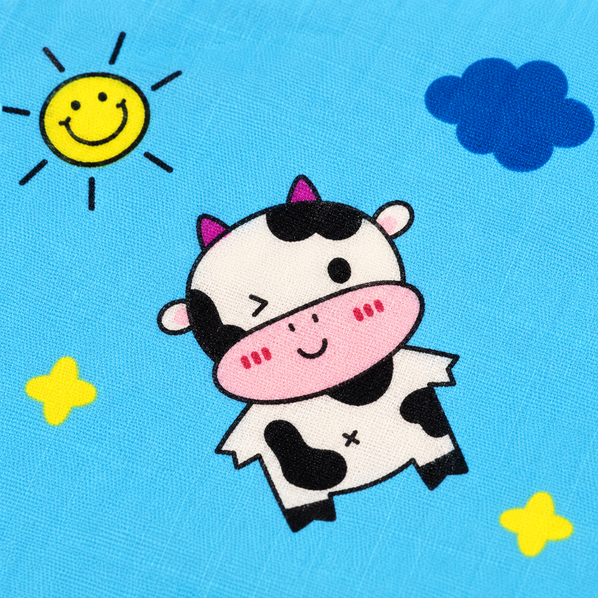 BABY CHANGING SHEET IMP COTTON COW BLUE LARGE