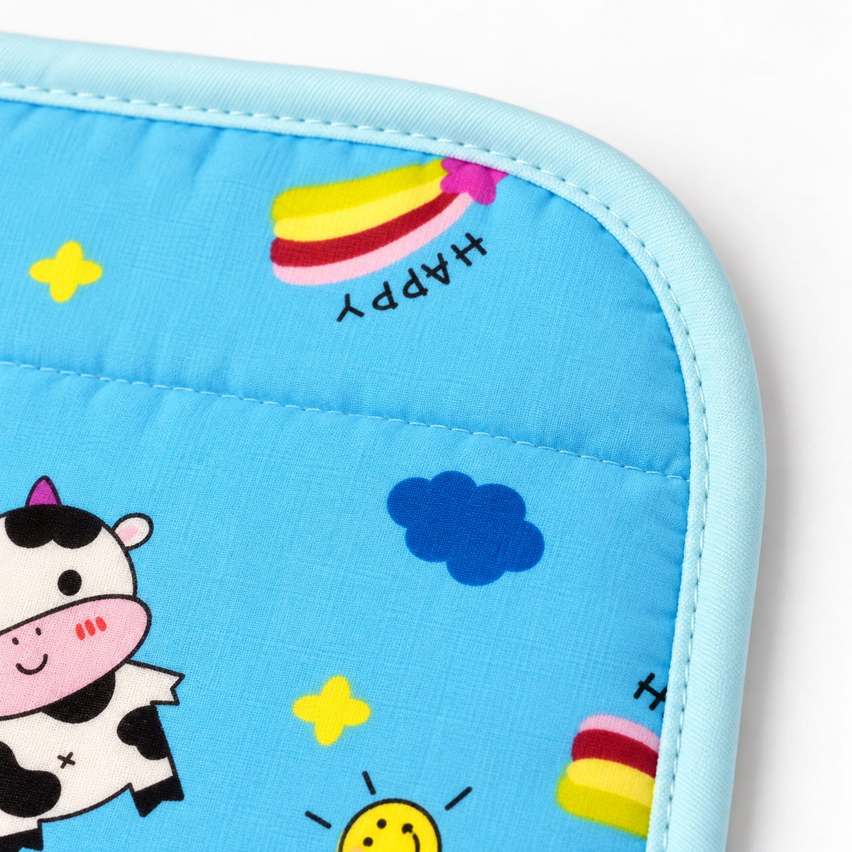 BABY CHANGING SHEET IMP COTTON COW BLUE LARGE