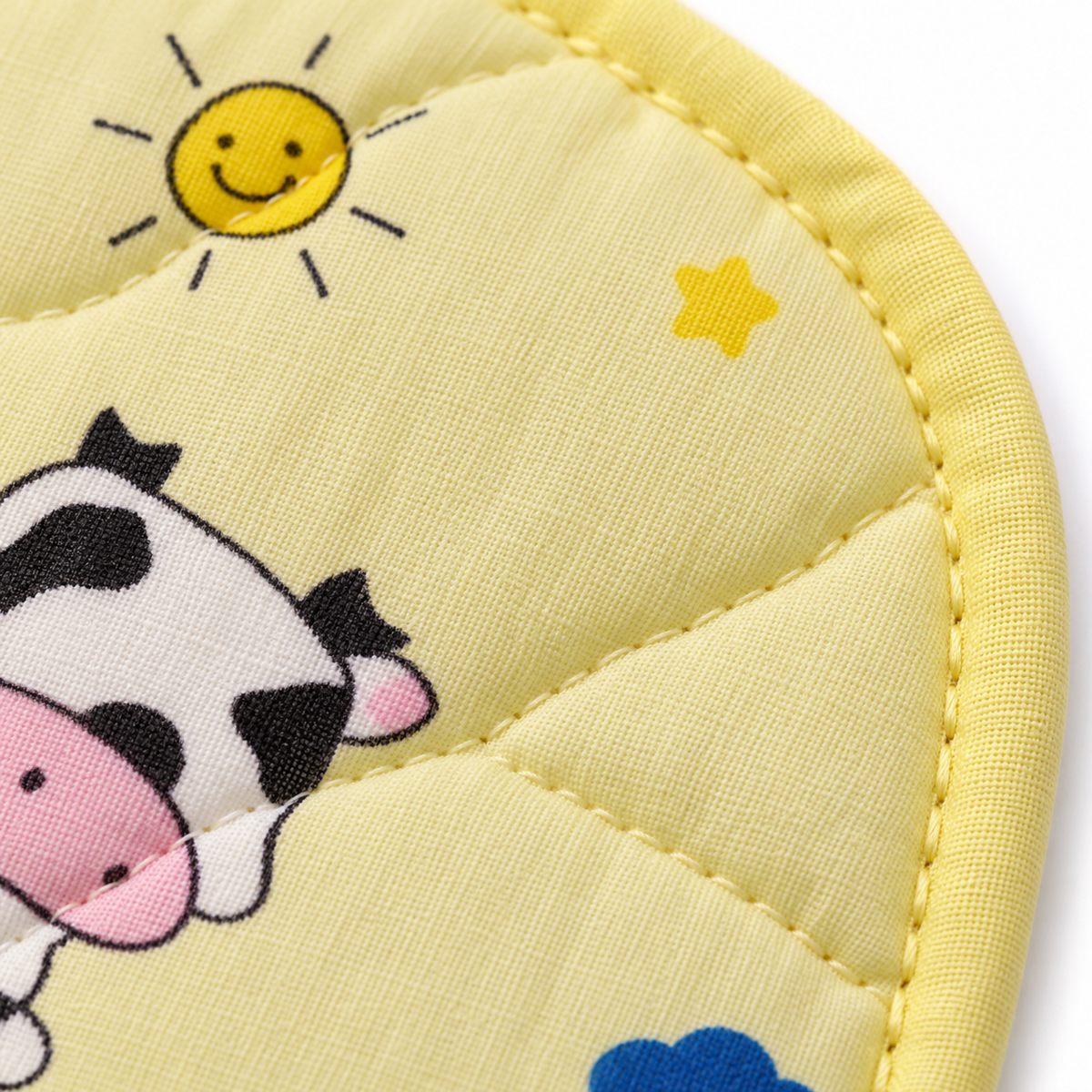 BABY CHANGING SHEET IMP COTTON COW YELLOW LARGE