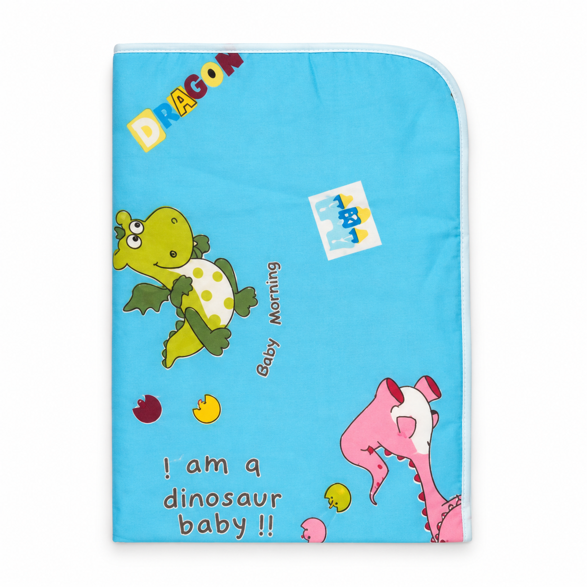 BABY CHANGING SHEET IMP COTTON DINOSAUR BLUE