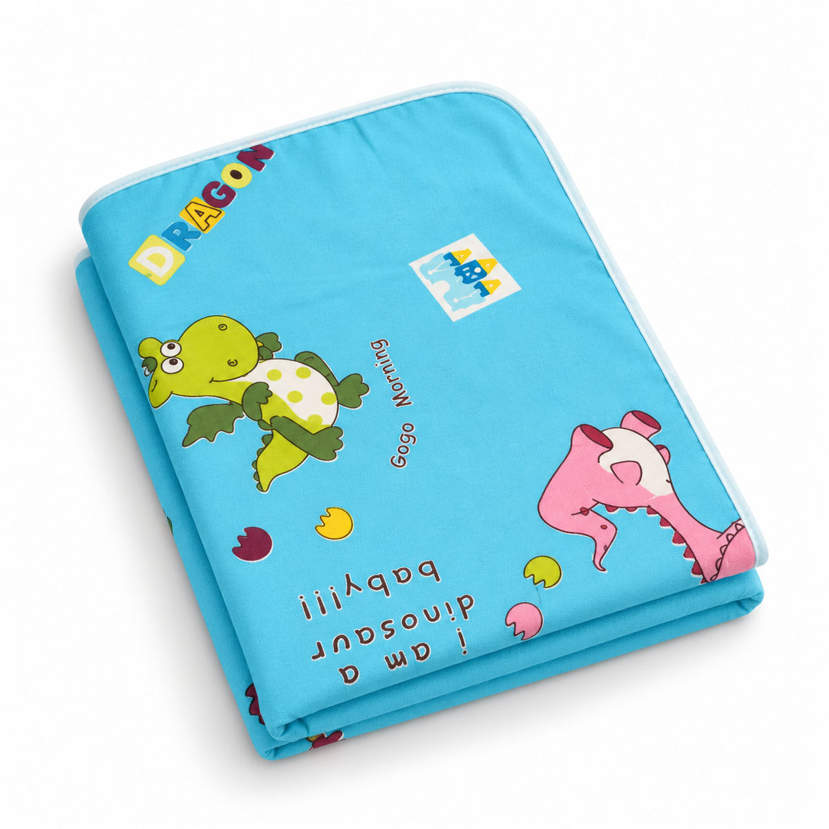 BABY CHANGING SHEET IMP COTTON DINOSAUR BLUE