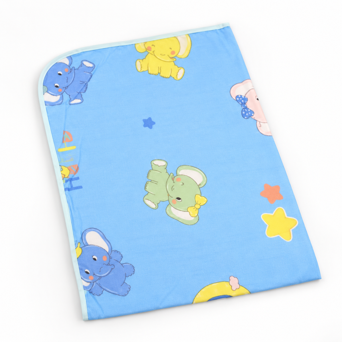 BABY CHANGING SHEET IMP COTTON ELEPHANT BLUE XXL