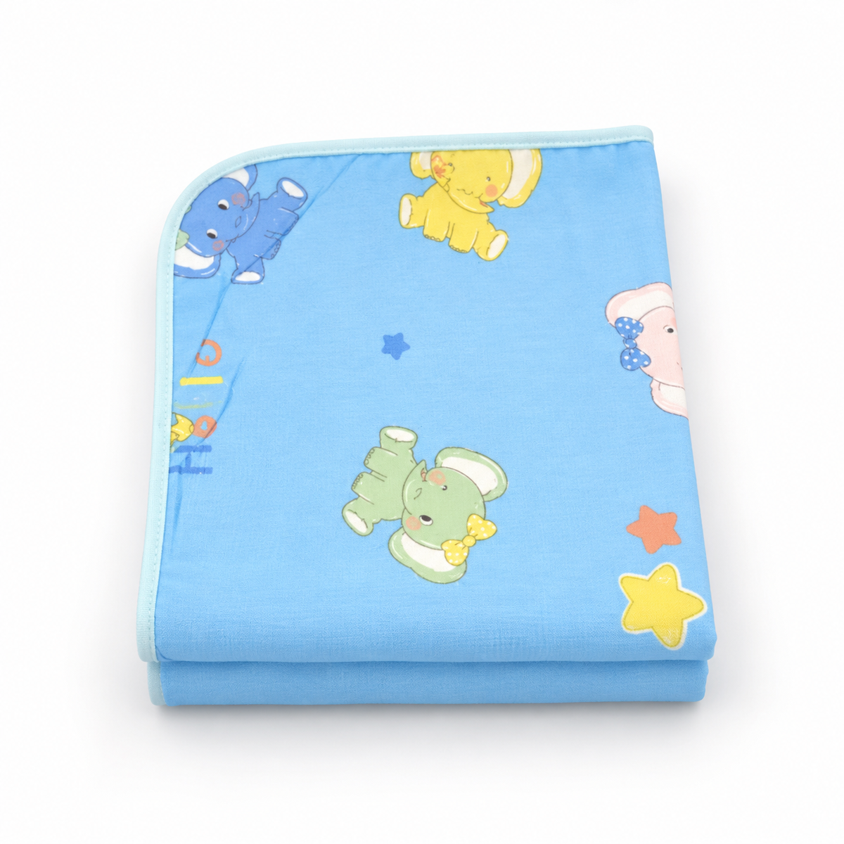 BABY CHANGING SHEET IMP COTTON ELEPHANT BLUE XXL