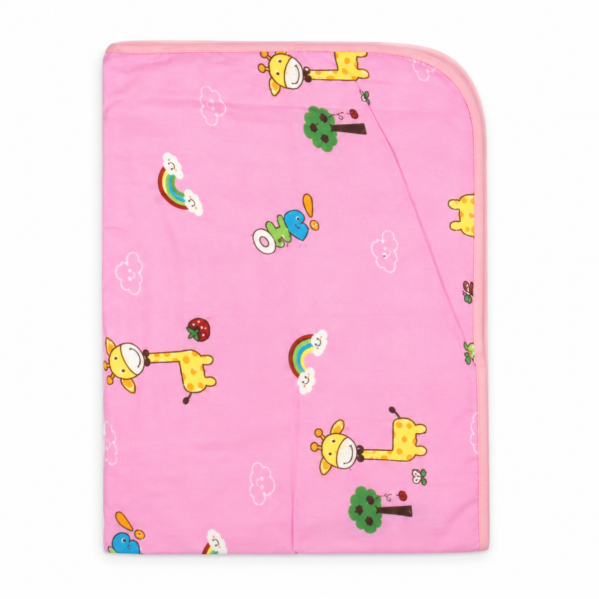 BABY CHANGING SHEET IMP COTTON GIRAFEE PINK XL