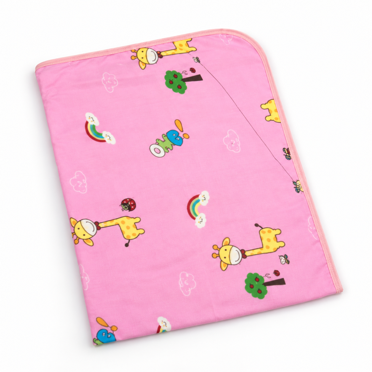 BABY CHANGING SHEET IMP COTTON GIRAFEE PINK XL