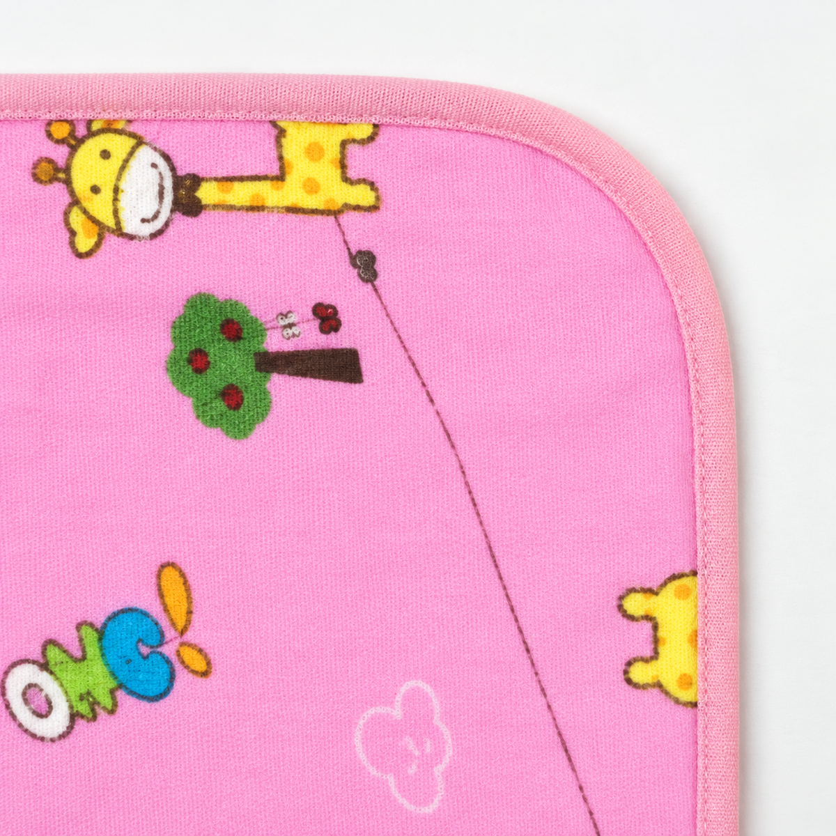 BABY CHANGING SHEET IMP COTTON GIRAFEE PINK XL