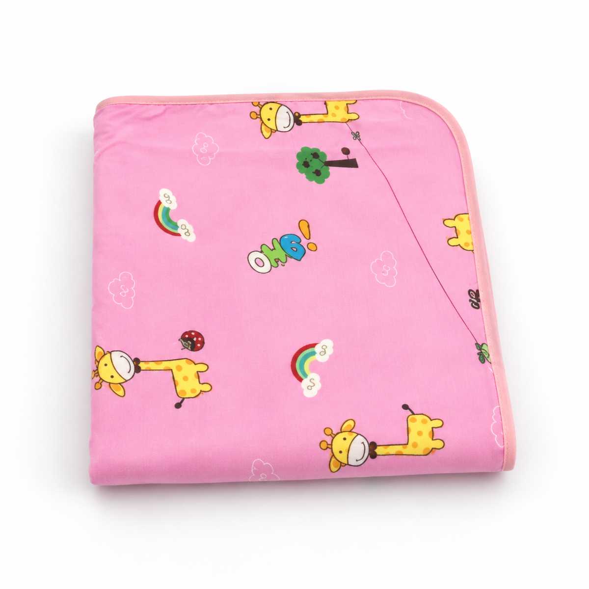 BABY CHANGING SHEET IMP COTTON GIRAFEE PINK XL