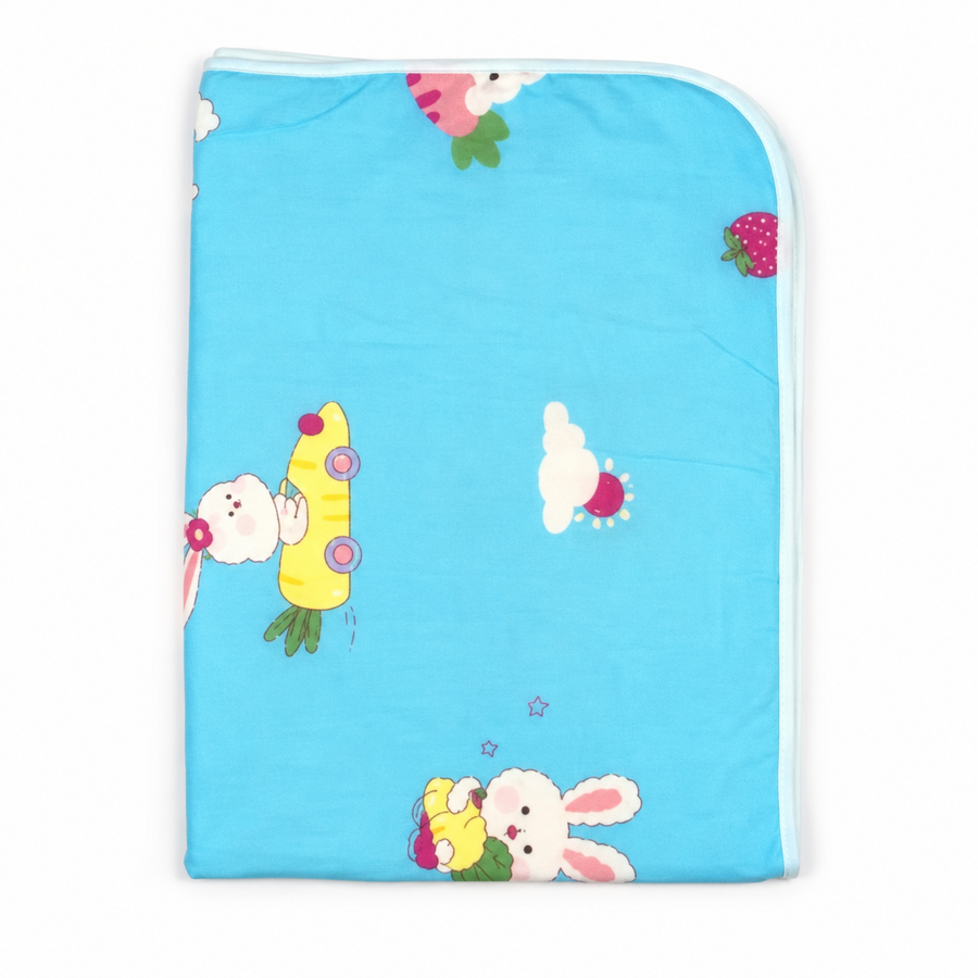 BABY CHANGING SHEET IMP COTTON RABBIT BLUE XL