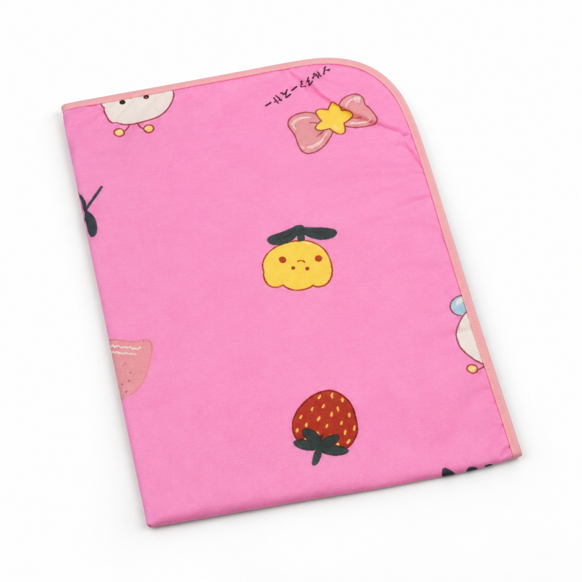BABY CHANGING SHEET IMP COTTON STRAWBERRY PIINK