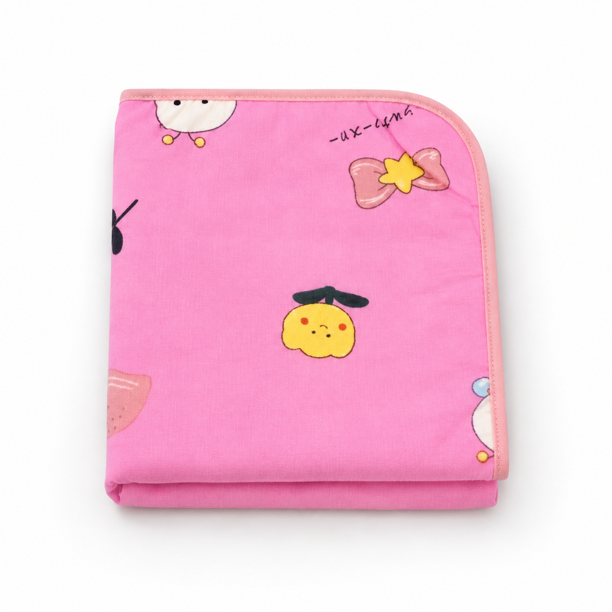 BABY CHANGING SHEET IMP COTTON STRAWBERRY PIINK