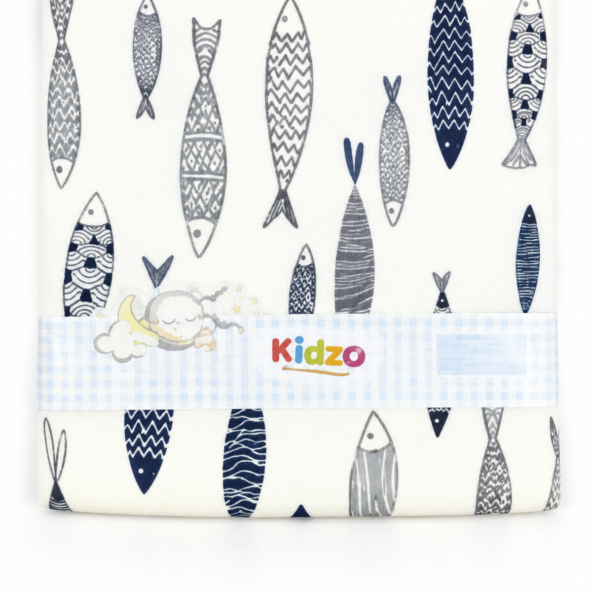 KIDZO BABY CHANGING SHEET FISH WHITE
