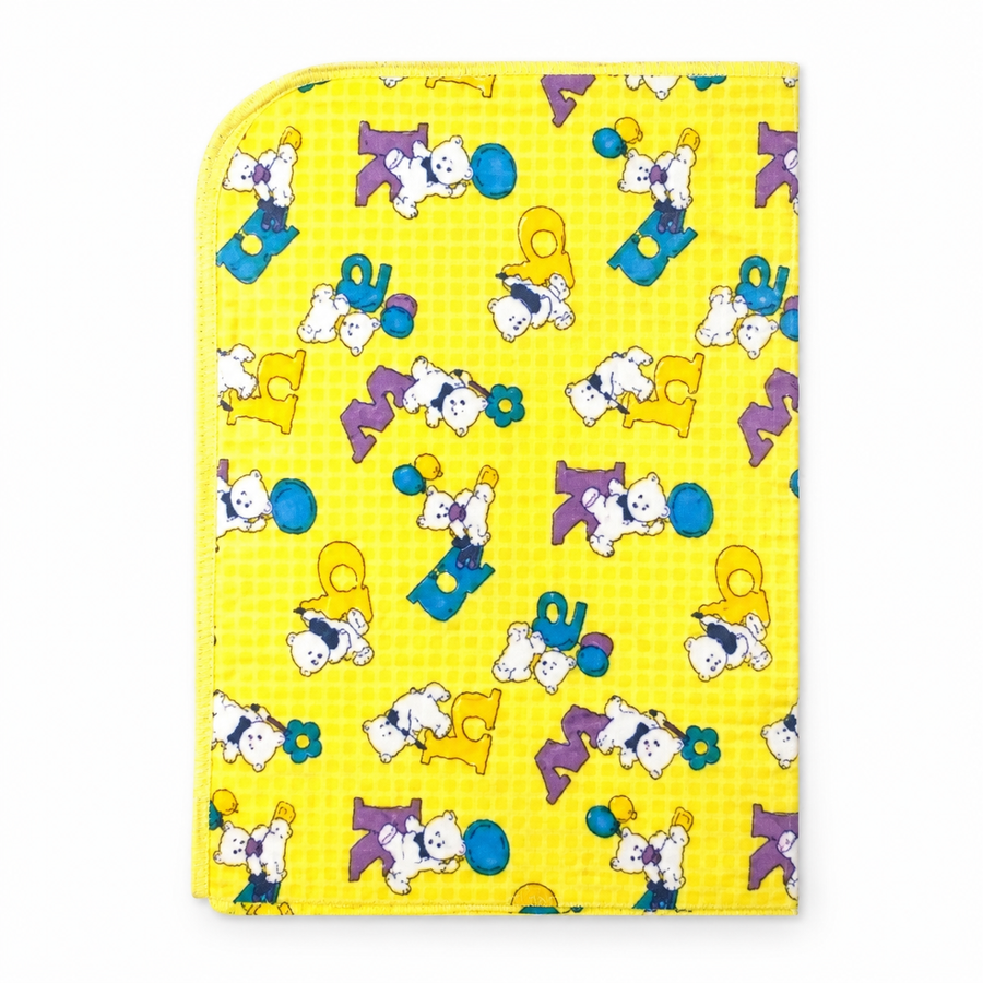 BABY PLASTIC CHANGING SHEET BEAR PRINT YELLOW