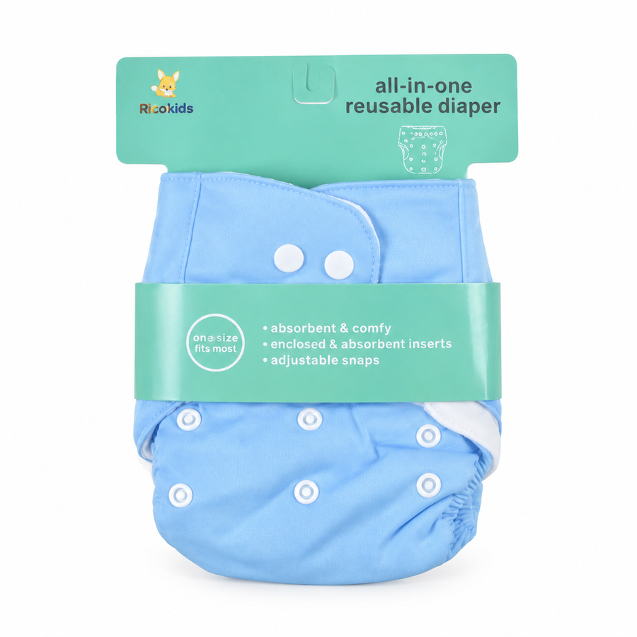 BABY DIAPER BUTTON BLUE