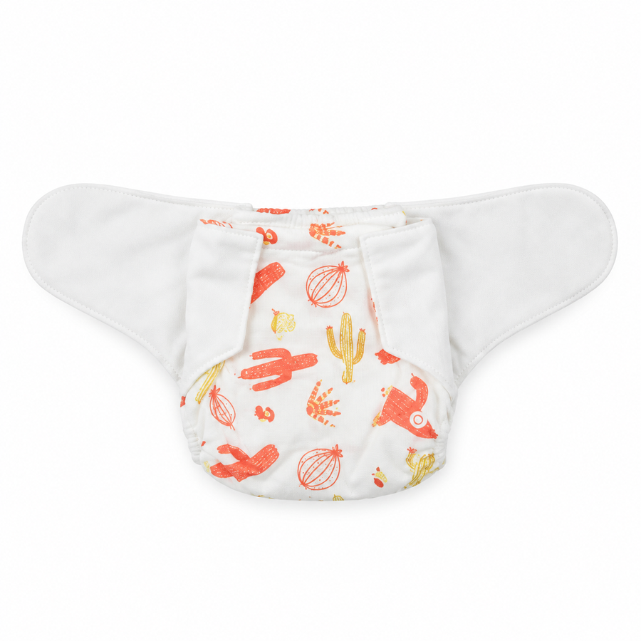 BABY DIAPER BUTTON OCEAN PRINTED ORANGE