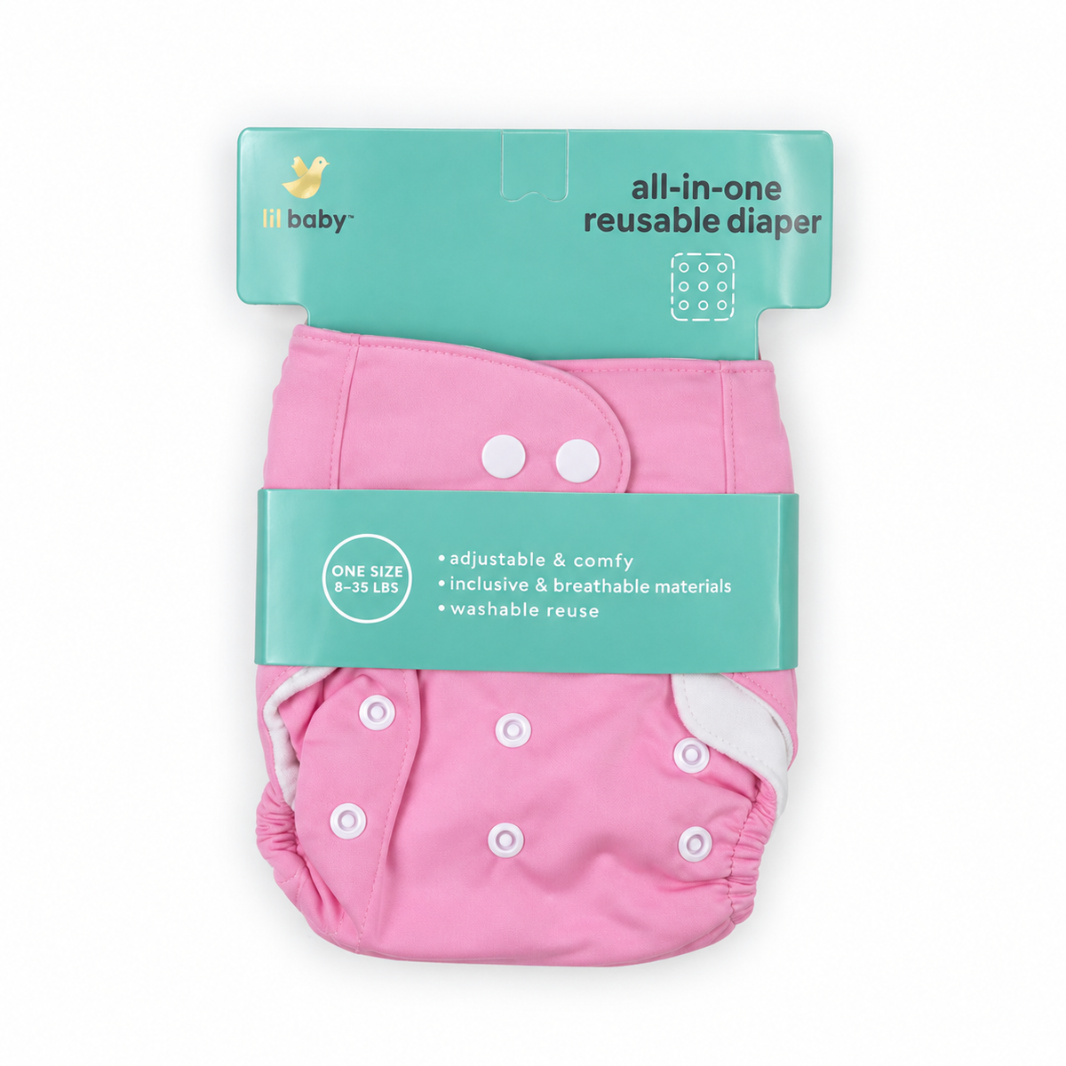 BABY DIAPER BUTTON PINK