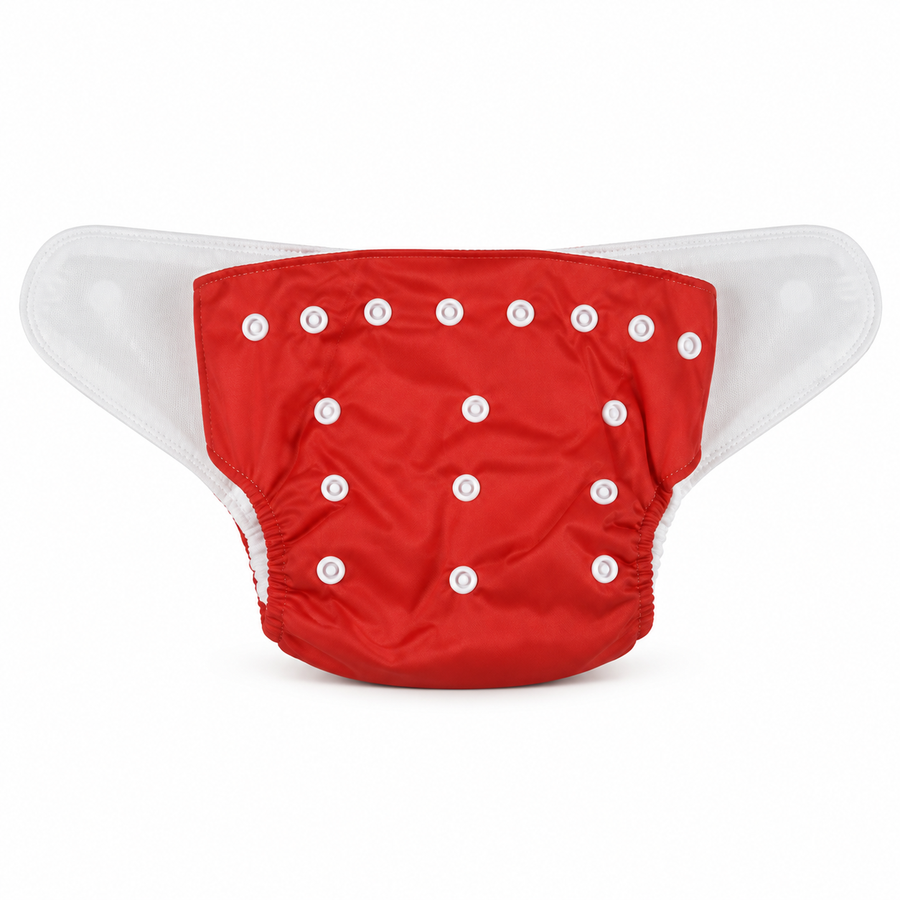 BABY DIAPER BUTTON RED