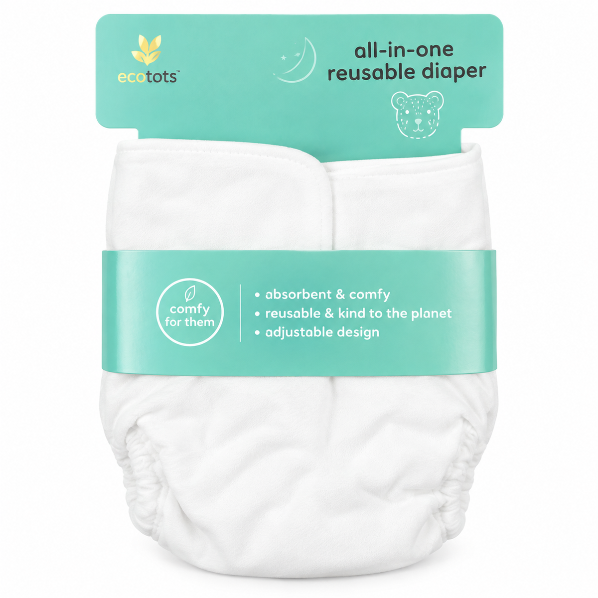 BABY DIAPER BUTTON WHITE