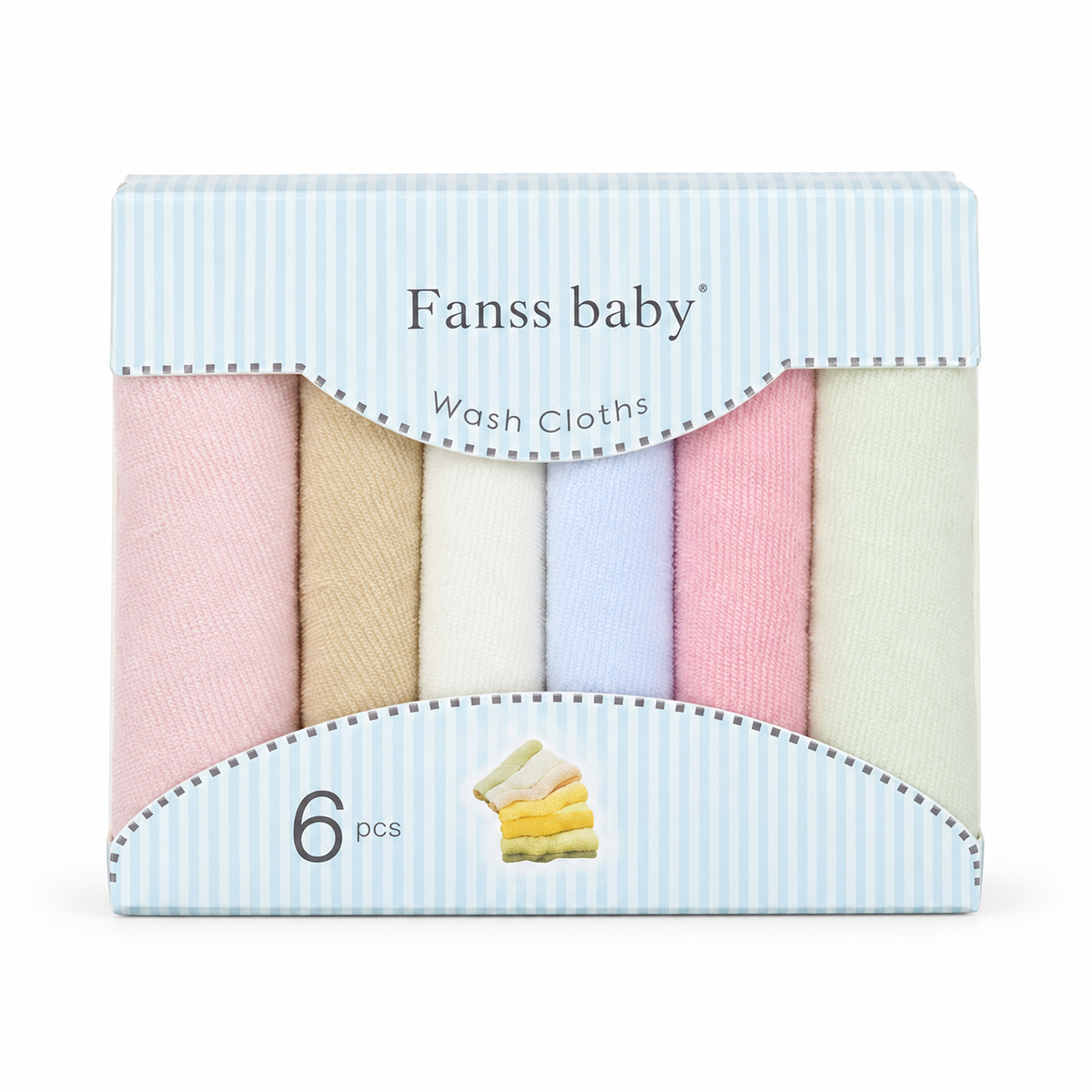 BABY FACETOWEL 6PCS CARD MULTI