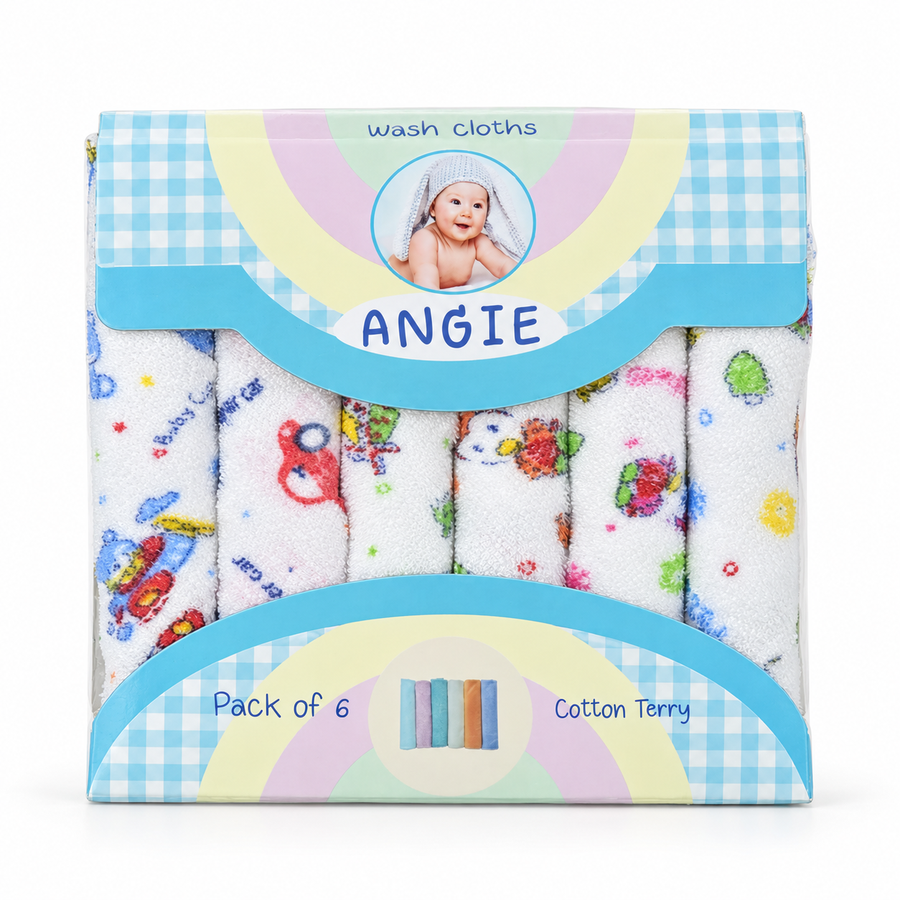 BABY FACETOWEL 6PCS MULTI
