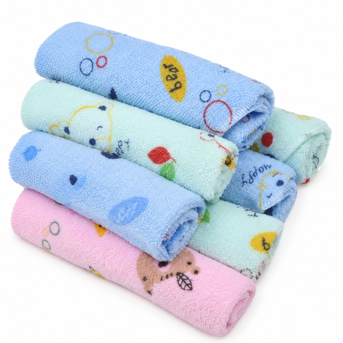 BABY FACETOWEL 7PCS PRINTED MULTI